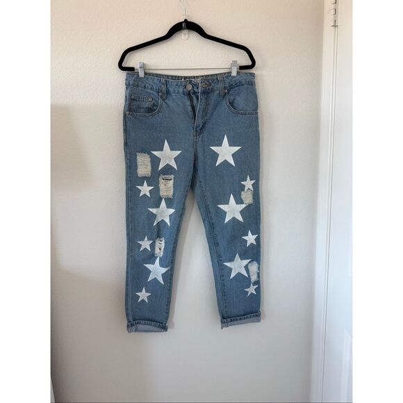 EUC Boohoo Denim Stars Jeans, size: 8 - Picture 1 of 5